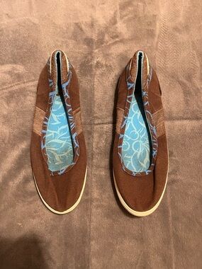 Well loved woman’s slippers